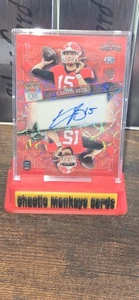 2024 Wild Card 5 Card Draw Stacked Deck Carson Beck Red Kaleidoscope 1/1 Auto - Picture 1 of 3