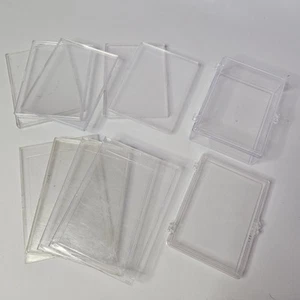 11 Lot Snap Close Cases 2-Piece Clear Plastic Sport Card Storage 55pt 35pt 20pt - Picture 1 of 6