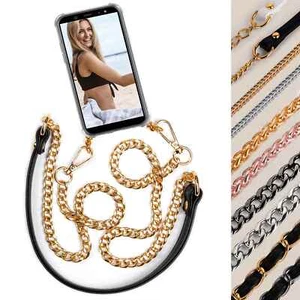 Phone Chain For Xiaomi Redmi Note 13 5G Case with Metal Strap Crossbody Bag - Picture 1 of 17