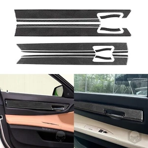14Pcs Real Carbon Fiber Interior Door Panel Cover For BMW 7 Series F01 2009-14 - Picture 1 of 23