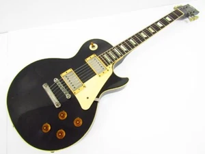 Used Burny Super Grade RLG-90 MIJ Vintage Les Paul Standard Black Long Tenon - Picture 1 of 11
