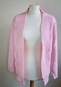 Women's Knitted Sweater One Size Pink Open Front Casual Daily Top Wear (D2) - Picture 1 of 10