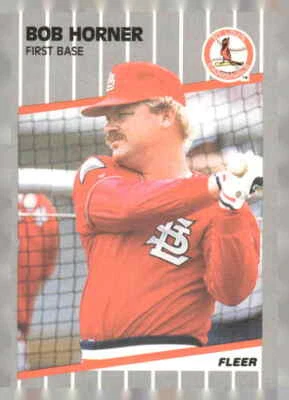 1989 Fleer #452 Bob Horner - Image 1 of 2