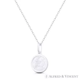 Colgante religioso de plata de ley 925 maciza medalla de bautizo para niños - Imagen 1 de 4