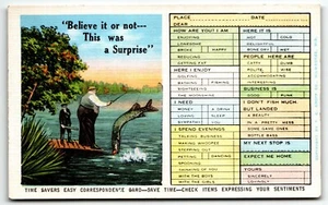 Postcard Time Savers Easy Correspondence Fishing Theme UNP EC Kropp - Picture 1 of 2