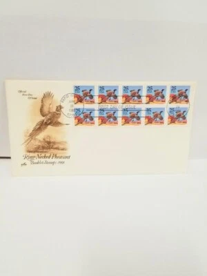 1988 U.S. 25 Cent Stamp & Envelope, Ring Necked Pheasant - Image 1 of 2