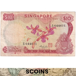 SINGAPORE TEN DOLLARS 1973 B58 644671 - Picture 1 of 3