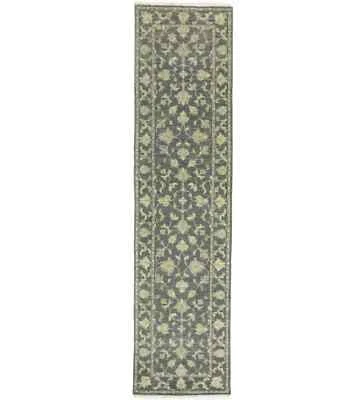Muted Transitional Floral Oriental Runner Rug Kitchen Hallway Carpet 2'5X12'4 ft - Image 1 of 4
