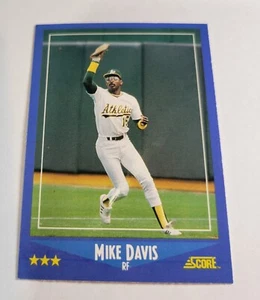 1988 Score Mike Davis #211 Oakland A's Right Fielder MLB - Picture 1 of 6