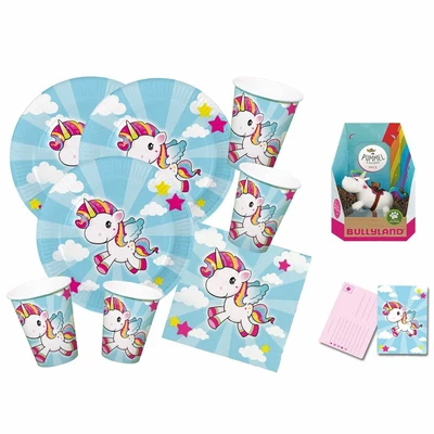 69-tlg. Party Deko Set Einhorn Unicorn Rainbow 16 Personen Geburtstag Birthday  - Bild 1 von 4