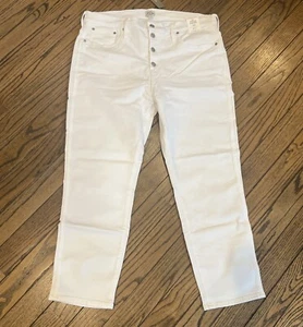 J. Crew 10" Rise Vintage Straight Jeans Größe 34 weiß Neu mit Etikett Knopfleiste Plus - Bild 1 von 7