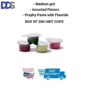 Medium grit, Assorted Flavors Prophy Paste with Fluoride, BOX OF 200 UNIT CUPS - Picture 1 of 2