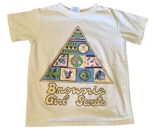 Vintage 90’s Brownie Girl Scouts T-Shirt Size Small White Graphic T-Shirt - Picture 1 of 4
