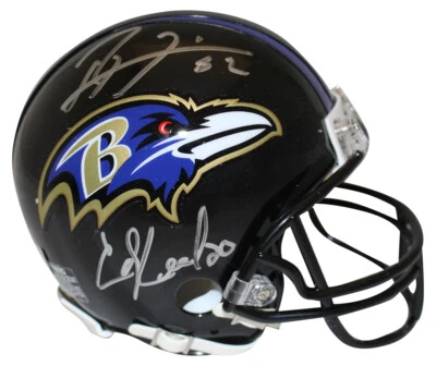 Minicasco Beckett 38886 firmado por Ray Lewis & Ed Reed Baltimore Ravens VSR4 Foto 1 de 4