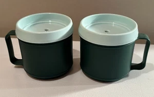 (2) Tazas aislantes Aladdin Stanley 12 oz ~ No S12 ~ HECHAS EN EE. UU. ~ Verde ~ DE COLECCIÓN - Imagen 1 de 8