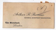RARE 1910s ARTHUR BURROWS London Evening Standard BUSINESS CARD BBC Radio UNCLE