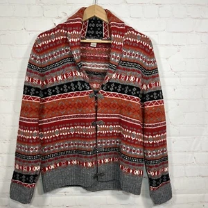 Cárdigan suéter vintage de lana Susan Bristol para mujer grande naranja azteca - Imagen 1 de 10