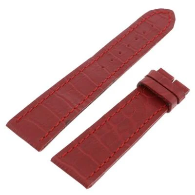 ZRC 21mm Red Leather Stitched No Buckle Watch Band WB001341N - Image 1 of 3