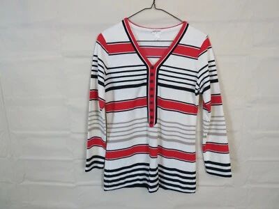 Vintage Ladies Shirt Aileen size 10 Shirt red stripe white black  - Image 1 of 4