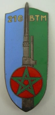 rare insigne 216 Bataillon de Tirailleurs Marocains AFN Chobillon Paris - Photo 1/2