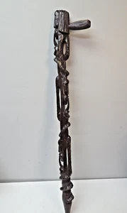 Bastón de madera pesada vintage africano tallado a mano 36"" 2 lb 8 oz - Imagen 1 de 17