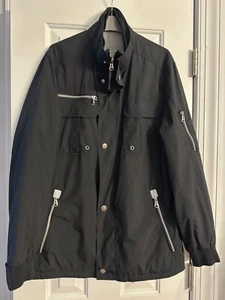 Mens BUGATTI France Lined Jacket Black Windbreaker Zipped pockets size 52 - Picture 1 of 14