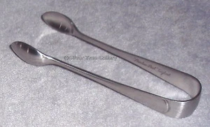 HTF Cooper Bros Satin Stainless Queen Anne Rat Tail Sugar Canape Serving Tongs - Picture 1 of 2