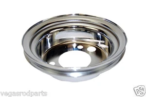 Small Block Chevy Chrome steel Crank short 1 groove add on pulley lower short wa - Picture 1 of 3
