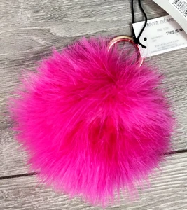 River Island Women's Pom Pom Keyring Pink Key Ring - Picture 1 of 6