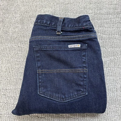 Carhartt Jeans Womens 8 Regular Straight Leg Original Fit Plaid Flannel Lined - Image 1 of 4