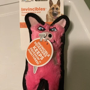 Outward Hound Invincibles Pink & Black Dog Toy Durable Fun with Squeaker - Picture 1 of 2