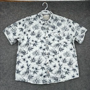Weatherproof Shirt Mens 2XL White Navy Floral Hawaiian Button Front Casul - Picture 1 of 11