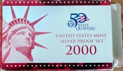 Juego de prueba de 10 monedas de plata 2000-S como nuevo en Estados Unidos con caja original Foto 1 de 4