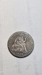 1886 seated liberty dime 10 C  Details - Picture 1 of 2