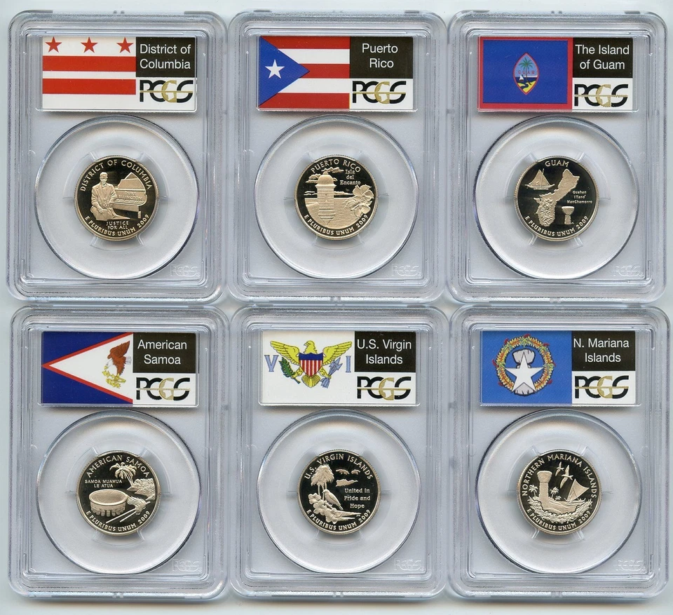 2009 S Clad Territory Quarter Set PCGS PR69DCAM - Image 1 of 2