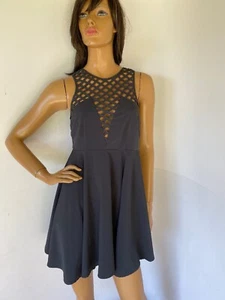 Kiwi Tucker Grey Cage Neckline Sexy Dress Sz M New $156 NWOT - Picture 1 of 5