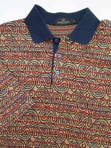 Mens XL Bugatchi Uomo Mercerized Cotton paisley polo shirt - Picture 1 of 5