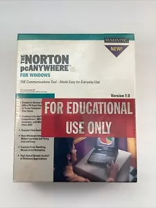 THE NORTON PC Anywhere for Windows 1993 Version 1.0 Sealed NIB Educational Use - Picture 1 of 4