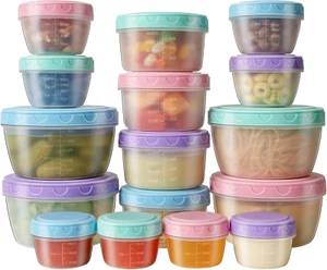 16 PCS Freezer Storage Containers Lids Reusable BPA Free Plastic Soup Jars Salad - Picture 1 of 1