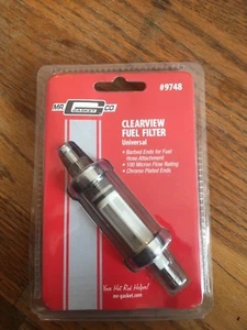 Mr. Gasket Clearview Fuel Filter inline, 3/8 hose barb inlet/outlet #9748 - Picture 1 of 2