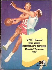 1963 Union County 27ª Conferencia Interescolar Anual Programa de Baloncesto - Imagen 1 de 6