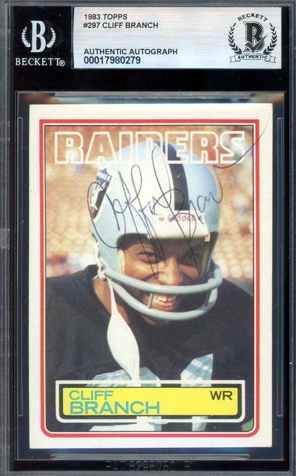 Cliff Branch Beckett BAS Vintage Signed 1983 Topps Autograph - Image 1 of 1