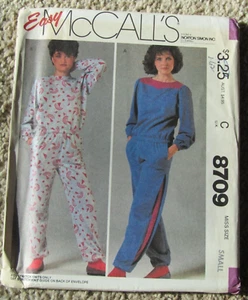 1983 Easy McCall's Pattern 8709 Misses' Top & Pants Stretch Knits Sz Small Uncut - Picture 1 of 5