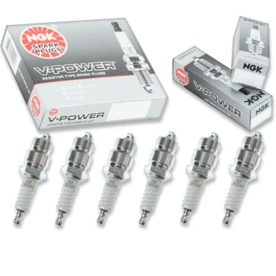 6 pcs NGK V-Power Spark Plugs for 1964-1982 Ford Mustang 4.1L 3.3L 2.8L L6 - ly - Image 1 of 4