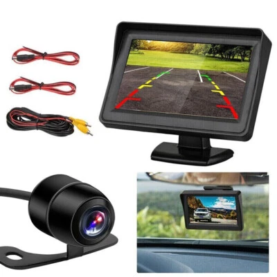 4.3'' Car Monitor Mini Night Vision Reverse Camera Backup Rear View Parking Kit - Image 1 of 4