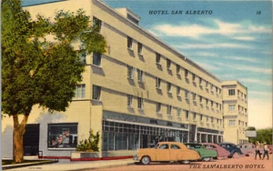 SCHÖN, KLANG - MEXIKO - HOTEL SAN ALBERTO - VINTAGE LEINEN POSTKARTE - Bild 1 von 2