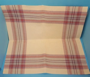 Hopscotch Tartan Plaid Pink Blue 14 Ct Aida Cross Stitch Fabric 15" x 15" - Picture 1 of 3