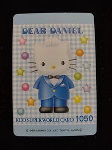 Japan - 90er KDD Super World Telefonkarte - Lieber Daniel / Hello Kitty - Bild 1 von 2