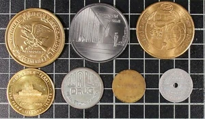 Mixed Lot of 7 US Commemorative & Transit Tokens Exonumia Collection - Picture 1 of 9