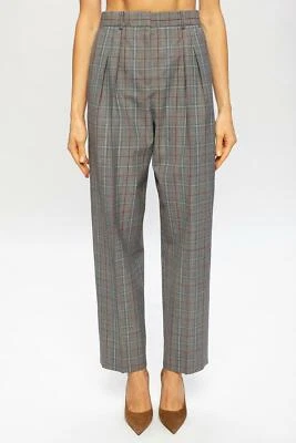 $448 NWT Tory Burch Trouser Plaid Wool-blend Tropical Gray Pants sz 2    RARE - Image 1 of 4